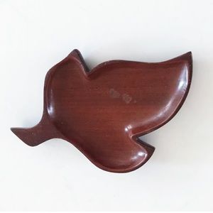 Vintage leaf shaped wood tray